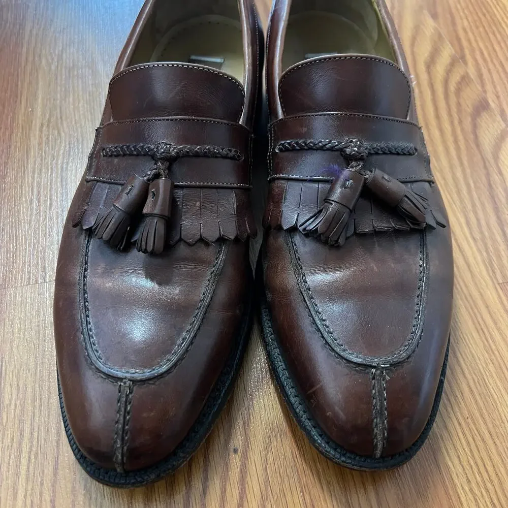 Johnston & Murphy‎ Loafers 11.5 Tasseled Brown Leather Vibram